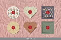 Flamingo with Vintage Color Seamless Pattern Button Product Image 1