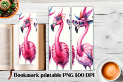 Cute flamingo bookmark printable | Summer bookmark PNG Product Image 1