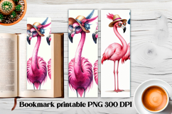 Cute flamingo bookmark printable | Summer bookmark PNG Product Image 1