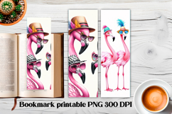 Cute flamingo bookmark printable | Summer bookmark PNG Product Image 1