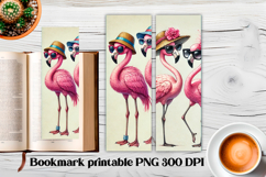 Cute flamingo bookmark printable | Summer bookmark PNG Product Image 1