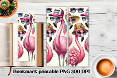 Cute flamingo bookmark printable | Summer bookmark PNG Product Image 1