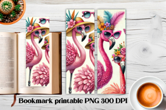 Cute flamingo bookmark printable | Summer bookmark PNG Product Image 1