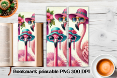Cute flamingo bookmark printable | Summer bookmark PNG Product Image 1