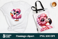 Funny flamingo clipart | Bird sublimation | Bird clipart PNG Product Image 1