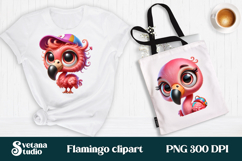Funny flamingo clipart | Bird sublimation | Bird clipart PNG Product Image 1