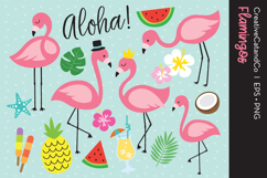 flamingo beach summer vacation vector eps and png clip art