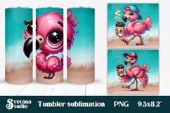Funny flamingo tumbler sublimation | Tropical tumbler design Product Image 1
