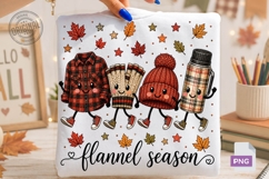 Flannel Season Cozy Fall Friends PNG Product Image 1