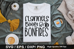 Flannels Boots &amp; Bonfires SVG - Fall Quotes Design Product Image 1