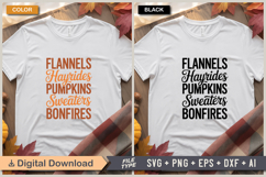 Flannels Hayrides Pumpkins Sweaters Bonfires SVG File | Fall Product Image 1