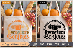 Flannels Hayrides Pumpkins Sweaters Bonfires Retro SVG File Product Image 2