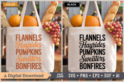 Flannels Hayrides Pumpkins Sweaters Bonfires SVG File | Fall Product Image 2