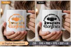Flannels Hayrides Pumpkins Sweaters Bonfires Retro SVG File Product Image 4