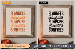 Flannels Hayrides Pumpkins Sweaters Bonfires SVG File | Fall Product Image 5