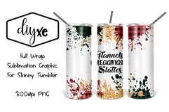 Flannels Leggings &amp; Lattes| 20oz Tumbler | Christmas PNG Product Image 1