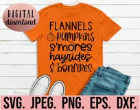 Flannels Pumpkins Smores Hayrides Bonfires SVG - Fall Vibes Product Image 2
