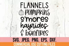 Flannels Pumpkins Smores Hayrides Bonfires SVG - Fall Vibes Product Image 1