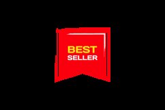 Flat best seller badge sticker design banner Product Image 2