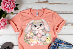Cute Easter Bunny PNG , Happy Easter Sublimation Clipart Product Image 2