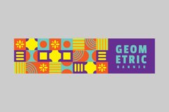 Flat colorful geometric horizontal banner design background Product Image 2