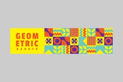 Flat colorful geometric horizontal banner design concept Product Image 2