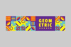Flat colorful geometric horizontal banner design vector Product Image 1
