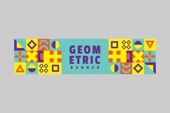 Flat colorful geometric horizontal banner design isolated Product Image 2