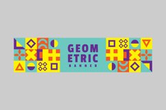 Flat colorful geometric horizontal banner design isolated Product Image 1