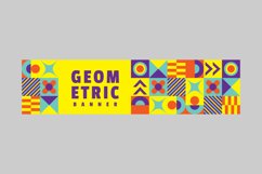 Flat colorful geometric horizontal banner design vector Product Image 2