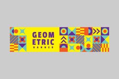 Flat colorful geometric horizontal banner design vector Product Image 1