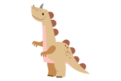 Cartoon Dinosaur Set. Beige and Brown Gender Neutral Color Product Image 10
