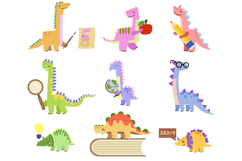 Back to School Dinosaur Clipart Product Image 1