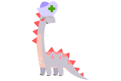 Dino Doctor Clipart Set - Cute Prehistoric Medical Product Image 4