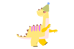 Cute Birthday Dinosaurs Clipart - Festive Dino Product Image 2