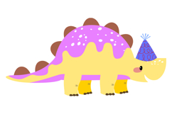 Cute Birthday Dinosaurs Clipart - Festive Dino Product Image 6