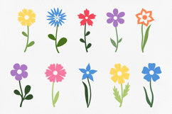 Flat flower svg bundle Minimalist flower simple svg for cut Product Image 2