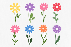 Flat flower svg bundle Minimalist flower simple svg for cut Product Image 4
