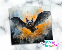 Halloween Bat 20 oz Skinny Tumbler Wrap Product Image 2