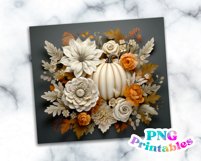 Fall Floral 20 oz Skinny Tumbler Wrap Product Image 2