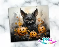 Halloween Bat 20 oz Skinny Tumbler Wrap Product Image 2