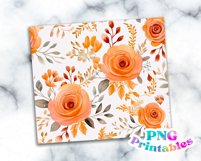 Fall Floral 20 oz Skinny Tumbler Wrap Product Image 2