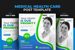 Flat Medical Healthcare Banner or Instagram Design Template Product Image 2