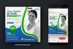 Flat Medical Healthcare Banner or Instagram Design Template Product Image 1