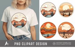 Watercolor Flat Serene Desert Clipart Product Image 1