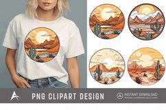 Watercolor Flat Serene Desert Clipart Product Image 1
