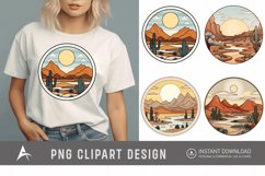 Watercolor Flat Serene Desert Clipart Product Image 1