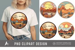 Watercolor Flat Serene Desert Clipart Product Image 1