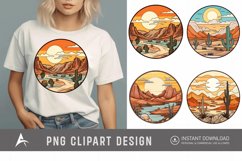 Watercolor Flat Serene Desert Clipart Product Image 1
