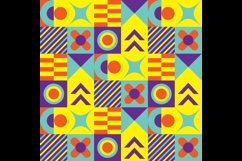 Flat square colorful geometric pattern banner and poster art Product Image 2